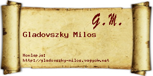 Gladovszky Milos névjegykártya